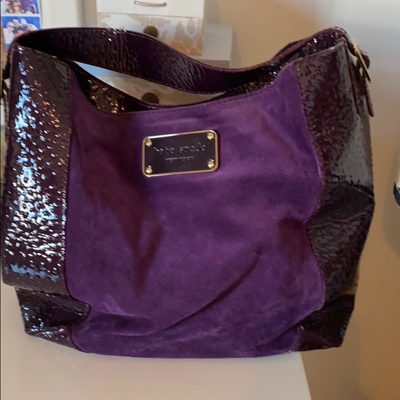 Purple Kate Spade leather and suede handbag - Picture 2 of 12